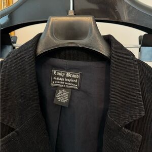 Lucky Brand Vintage Inspired Corduroy Black Jacket